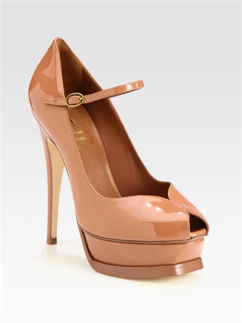 ysl heels beige|yves Saint Laurent platform heels.